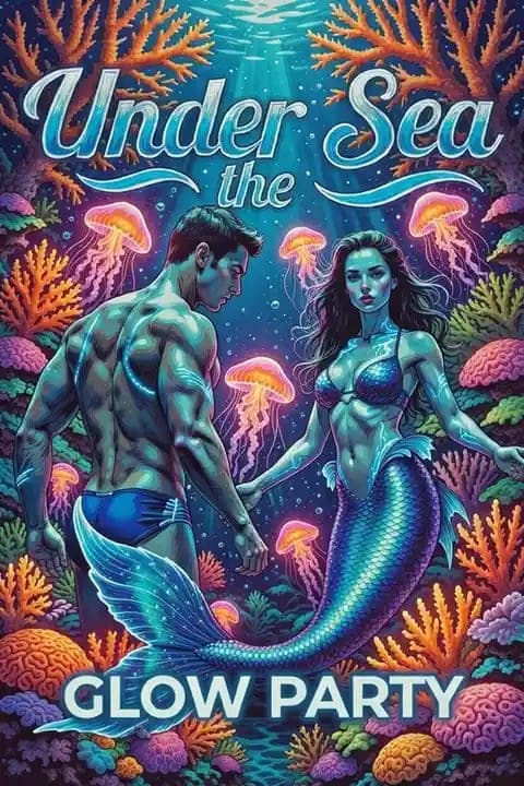 Under the Sea Glow 2027 theme-night poster