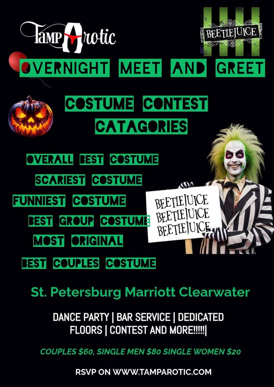Flyer — Beetlejuice-themed Halloween party night.