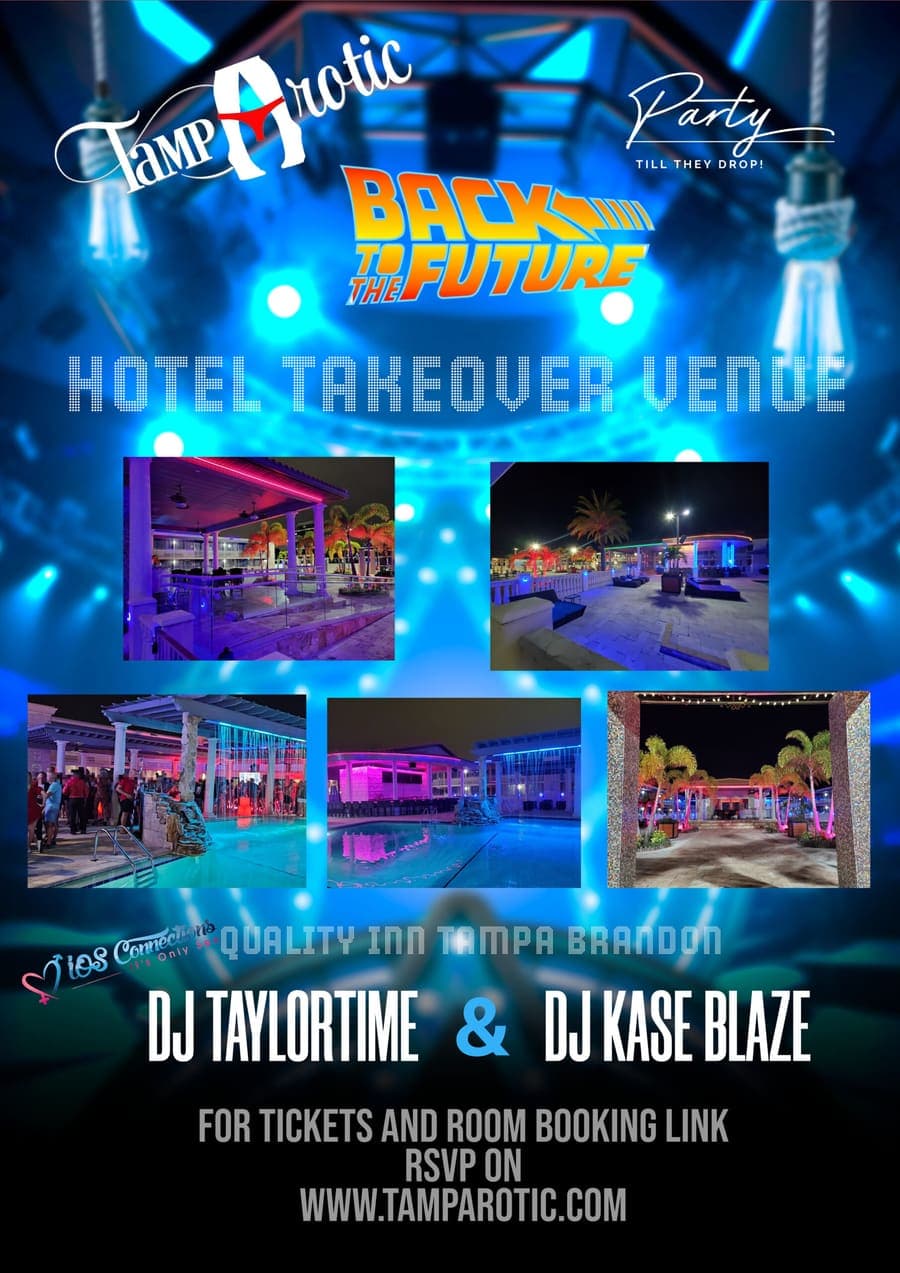 Flyer — Blue Saturday night party.
