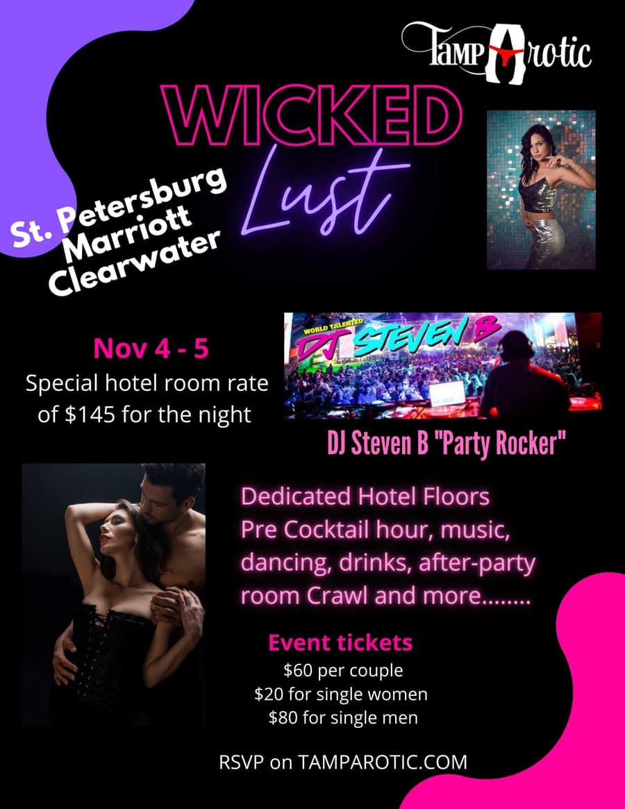Flyer — Wicked Lust themed TampArotic night.